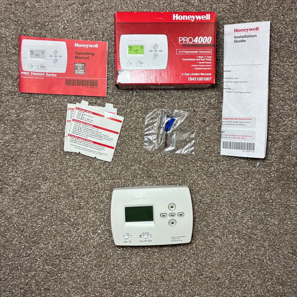 Honeywell PRO 4000 Programmable Thermostat TH4110D1007 White HVAC Control